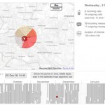 A visualization of a German politician's movement made possible by geo-location technology / ZEIT ONLINE