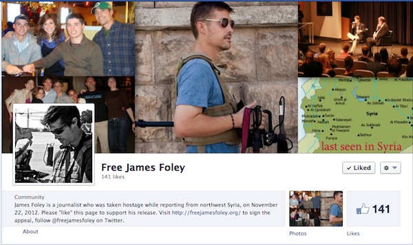 Facebook page James Foley's family has created at https://www.facebook.com/FreeJamesFoley