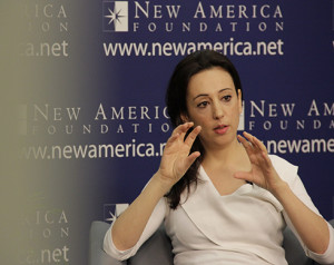Rania Abouzeid, award-winning journalist describes her reporting experience in Syria at the New American Foundation in Washington, D.C.