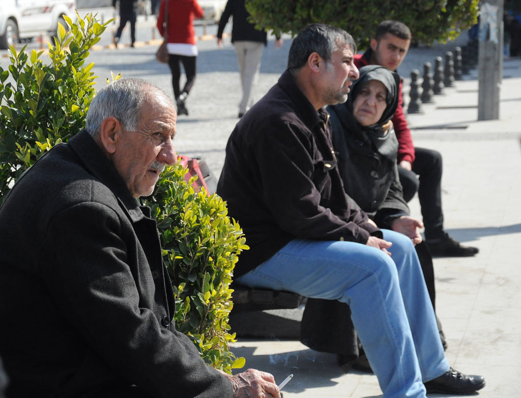 These people were sitting outside of a mosque. Alix Hines/MEDILL