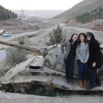We are standing on one of the three tanks leftover from Saddam Hussein's regime right outside of Erbil. Pictured left to right, Alix Hines (me), Razhan Muhamad and Michelle Webb.
