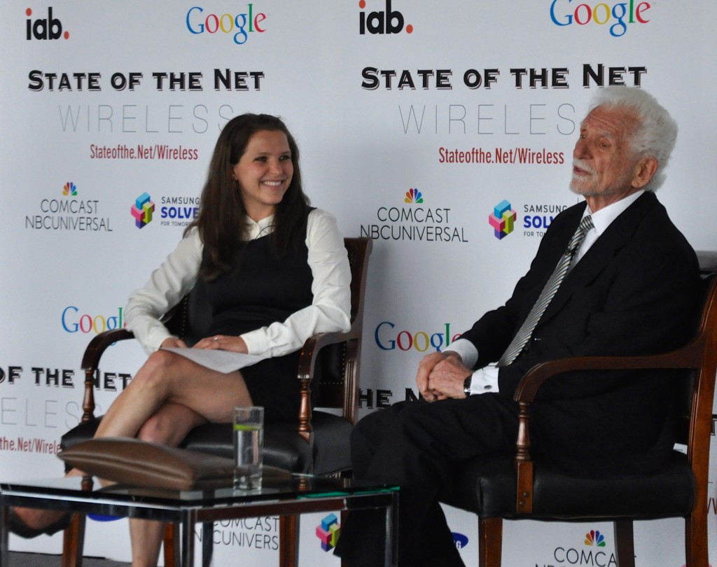 Martin Cooper, right, invented the first mobile phone while working for Motorola in the 1970s. Last month he said that continued innovation will revolutionize healthcare, education and global poverty.