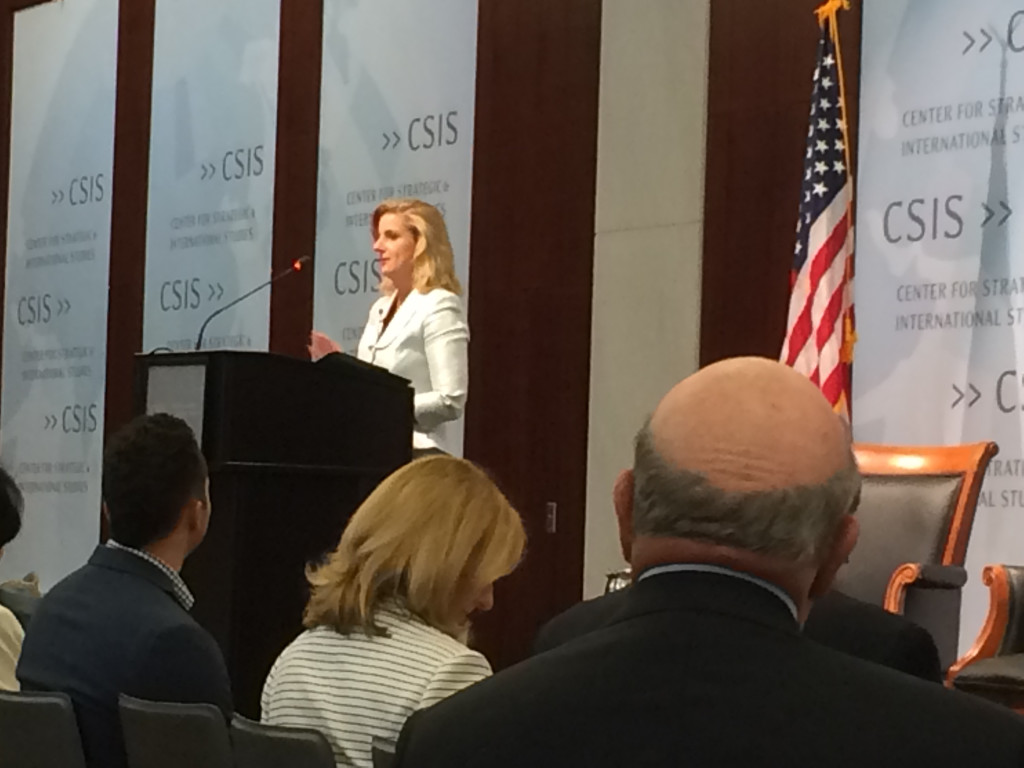 Under Secretary of Defense for Policy Christine Wormuth speaks at CSIS about top defense priorities. (Nikki McGee/Medill NSJI)